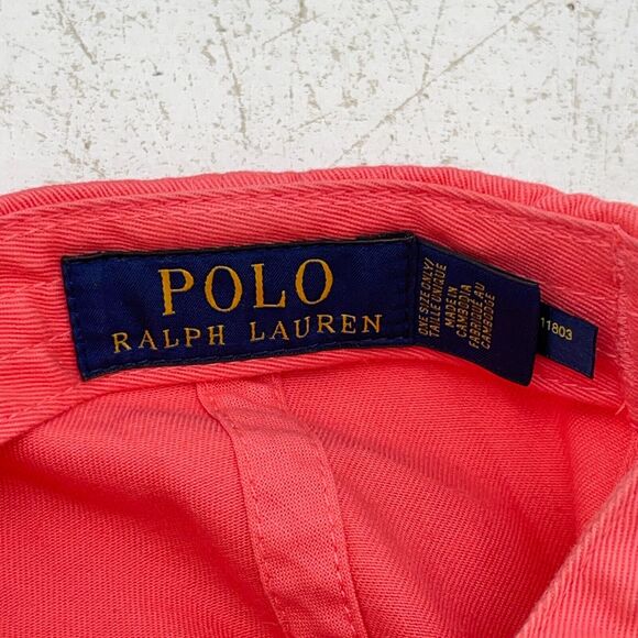 VTG 90s POLO Ralph Lauren Red Dad Hat Strapback Blue Pony Logo Baseball Cap - Picture 2 of 8